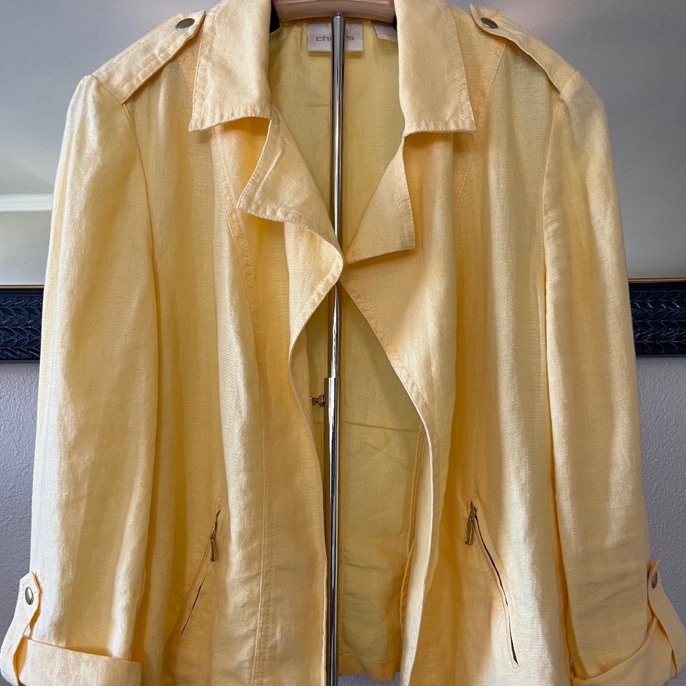 Chicos Women’s yellow linen blazer